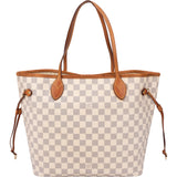 Louis Vuitton Damier Azur Monogram Neverfull MM Shopper Handbag