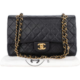 Chanel Quilted Lambskin 24K Gold Medium Double Flap Crossbody Bag