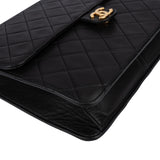 Chanel Quilted Lambskin 24K Gold Single Flap Shoulder Bag