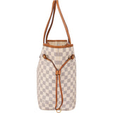 Louis Vuitton Damier Azur Monogram Neverfull MM Shopper Handbag