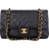 Chanel Quilted Lambskin 24K Gold Medium Double Flap Crossbody Bag