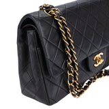 Chanel Quilted Lambskin 24K Gold Medium Double Flap Crossbody Bag