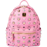 MCM Pink Visetos Monogram Backpack