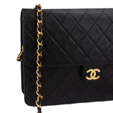 Chanel Quilted Lambskin 24K Gold Single Flap Shoulder Bag