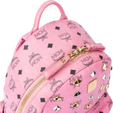 MCM Pink Visetos Monogram Backpack