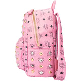 MCM Pink Visetos Monogram Backpack