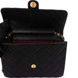 Chanel Quilted Lambskin 24K Gold Single Flap Shoulder Bag