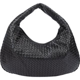 Bottega Veneta Black Intrecciato Leather Belly Hobo Bag