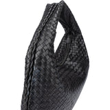 Bottega Veneta Black Intrecciato Leather Belly Hobo Bag