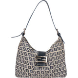 Fendi FF Monogram Baguette Buckle Hobo Bag