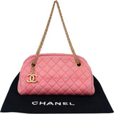 Chanel Pink Quilted Cotton CC Shoulder Bag