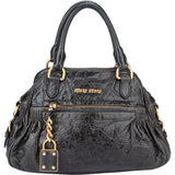 Miu Miu Nero Leather Padlock Handbag