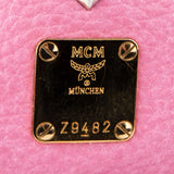 MCM Pink Visetos Monogram Backpack