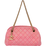 Chanel Pink Quilted Cotton CC Shoulder Bag