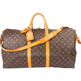 Louis Vuitton Canvas Monogram Keepall 55 Bandouliere