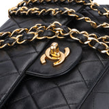 Chanel Quilted Lambskin 24K Gold Medium Double Flap Crossbody Bag