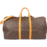 Louis Vuitton Canvas Monogram Keepall 55 Bandouliere