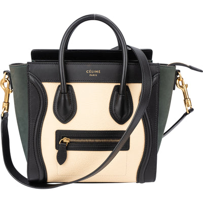 Céline Tricolor Leather Luggage Handbag - vintageandkickz