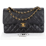 Chanel Quilted Lambskin 24K Gold Double Flap Crossbody Bag