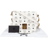 MCM White Visetos Monogram Patricia Crossbody Bag