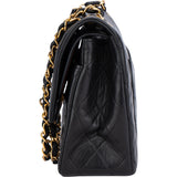 Chanel Quilted Lambskin 24K Gold Double Flap Crossbody Bag