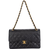 Chanel Quilted Lambskin 24K Gold Double Flap Crossbody Bag