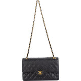 Chanel Quilted Lambskin 24K Gold Double Flap Crossbody Bag