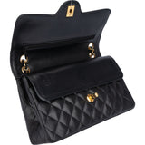 Chanel Quilted Lambskin 24K Gold Double Flap Crossbody Bag