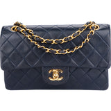 Chanel Quilted Lambskin 24K Gold Small Double Flap Crossbody Bag