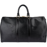Louis Vuitton Noir Epi Leather Keepall 45