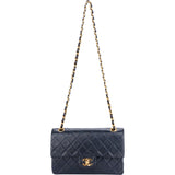 Chanel Quilted Lambskin 24K Gold Small Double Flap Crossbody Bag