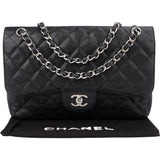 Chanel Quilted Caviar Leather Jumbo Double Flap Crossbody Bag