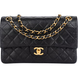 Chanel Quilted Lambskin 24K Gold Lagerfeld Double Flap Shoulder Bag