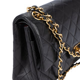 Chanel Quilted Lambskin 24K Gold Lagerfeld Double Flap Shoulder Bag