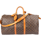 Louis Vuitton Canvas Monogram Keepall 55 Bandouliere