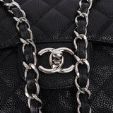 Chanel Quilted Caviar Leather Jumbo Double Flap Crossbody Bag