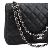 Chanel Quilted Caviar Leather Jumbo Double Flap Crossbody Bag