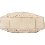 Gucci White Leather Horsebit Shoulder Bag