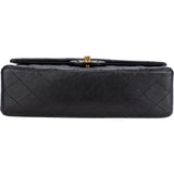 Chanel Quilted Lambskin 24K Gold Lagerfeld Double Flap Shoulder Bag