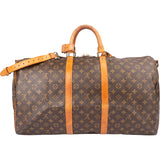 Louis Vuitton Canvas Monogram Keepall 55 Bandouliere