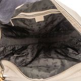 Gucci White Leather Horsebit Shoulder Bag