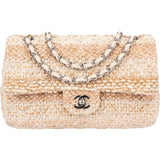 Chanel Quilted Tweed Palladium Medium Double Flap Crossbody Bag