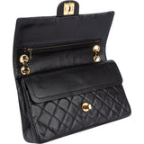 Chanel Quilted Lambskin 24K Gold Lagerfeld Double Flap Shoulder Bag