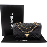 Chanel Quilted Caviar Leather Small Double Flap Crossbody Bag