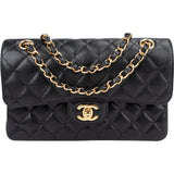Chanel Quilted Caviar Leather Small Double Flap Crossbody Bag