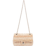 Chanel Quilted Tweed Palladium Medium Double Flap Crossbody Bag