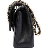 Chanel Quilted Caviar Leather Small Double Flap Crossbody Bag