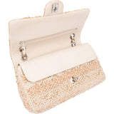 Chanel Quilted Tweed Palladium Medium Double Flap Crossbody Bag