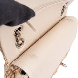 Chanel Quilted Tweed Palladium Medium Double Flap Crossbody Bag