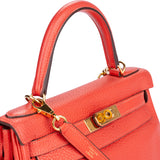 Hermes Togo Leather Kelly 28 2015 Bandouliere Coral Red